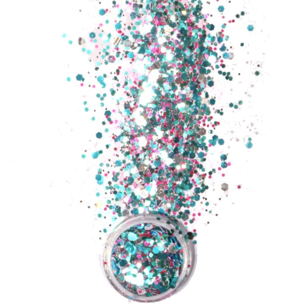 Turquoise Pink Silver Cosmetic Festival Glitter
